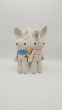 Load image into Gallery viewer, Handmade Crochet Maddy Grey Blue Bunny Gift Box
