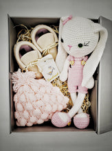 Load image into Gallery viewer, Handmade Crochet Pink Bunny Gift Box