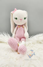 Load image into Gallery viewer, Her name is Lilly. Handmade Crochet Pink Bunny Gift Box
