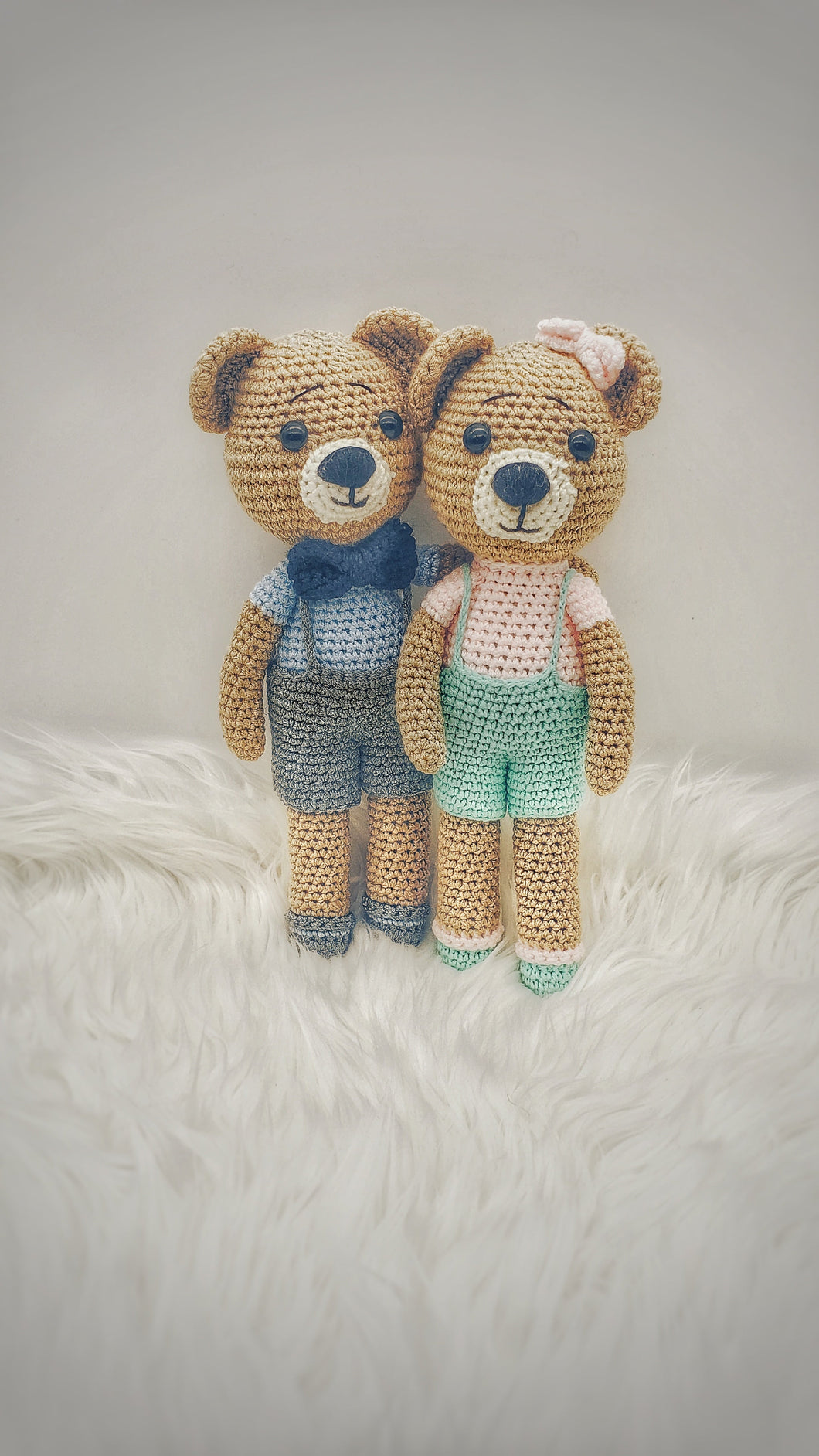 Her name is London the Bear. Handmade Crochet Girl Bear Gift Box