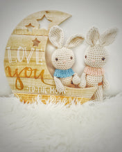 Load image into Gallery viewer, Handmade Crochet Maddy Grey Blue Bunny Gift Box
